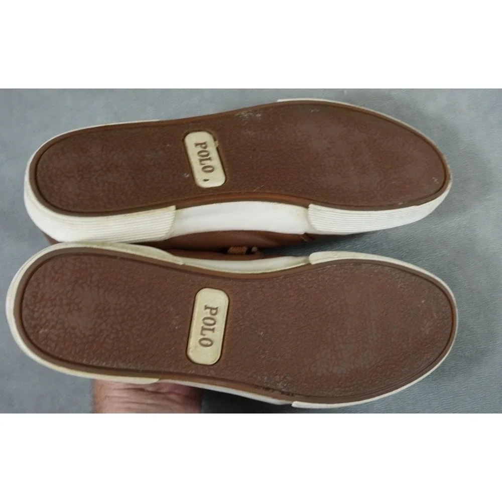 Polo Ralph Lauren Faxon‎ Low Sneakers Mens 10.5D Brown Leather Lace Up